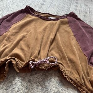 Two-Tone Brown and Purple Women's Top